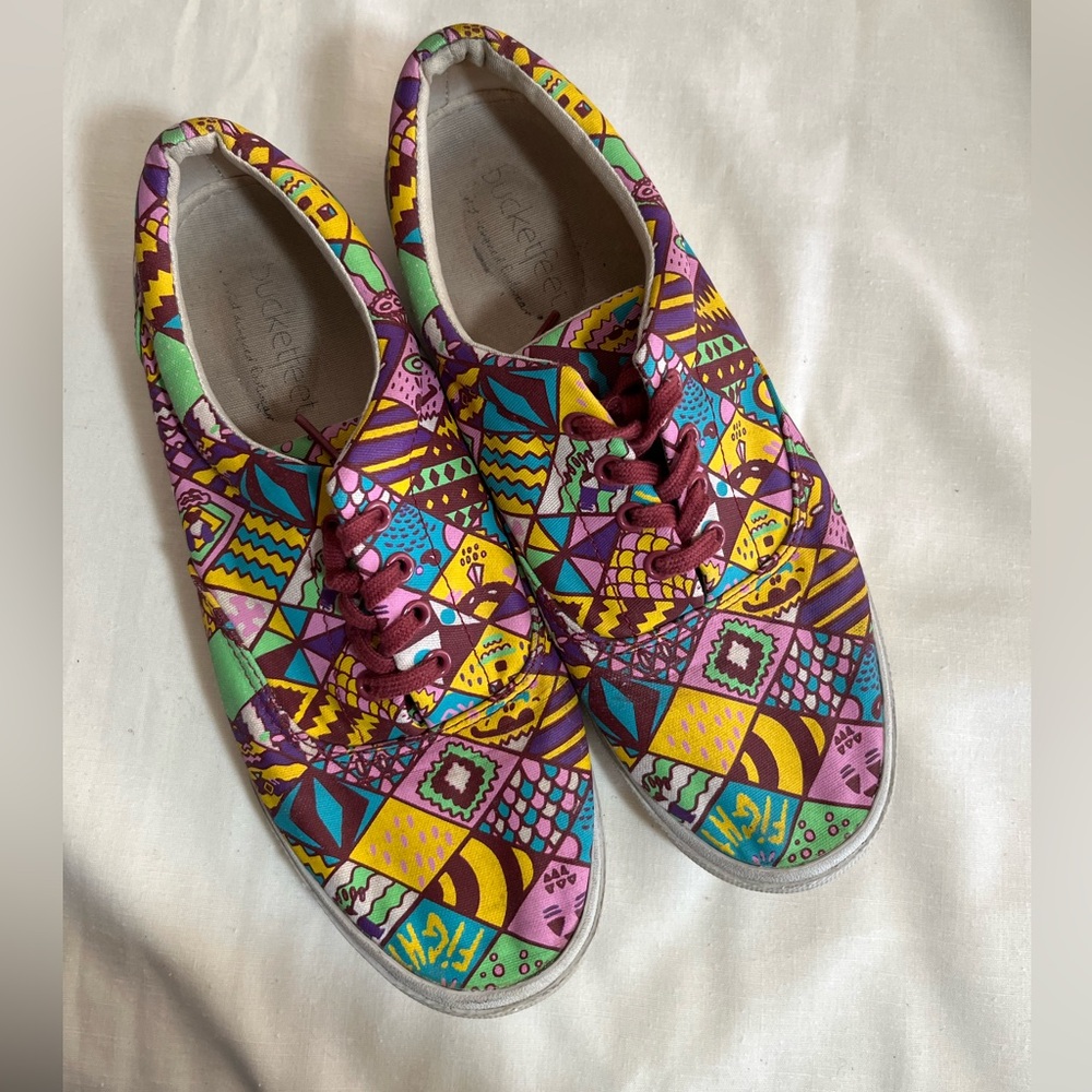 Bucket Feet Artist Circle Multicolor Patterned Sneakers